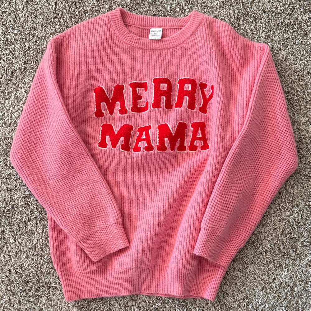 Cozy Pink 'Merry Mama' Sweater
